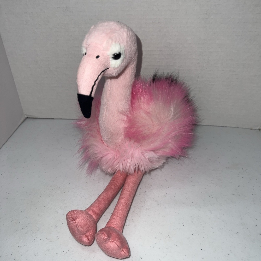 Aurora Luxe Boutique‎ Ava Pink & Black Flamingo Stuffed Plush Toy 15"